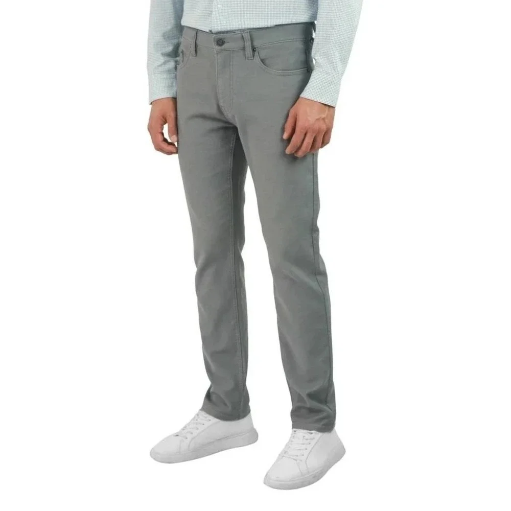 NEW Jachs New York Men's Gray 32x30 Straight Fit 5 Pocket Stretch Fabric Flex